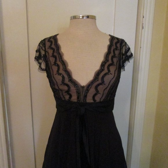 Black Beaded Cocktail Party Dress BCBG Sexy Classy 4 - Picture 7 of 8